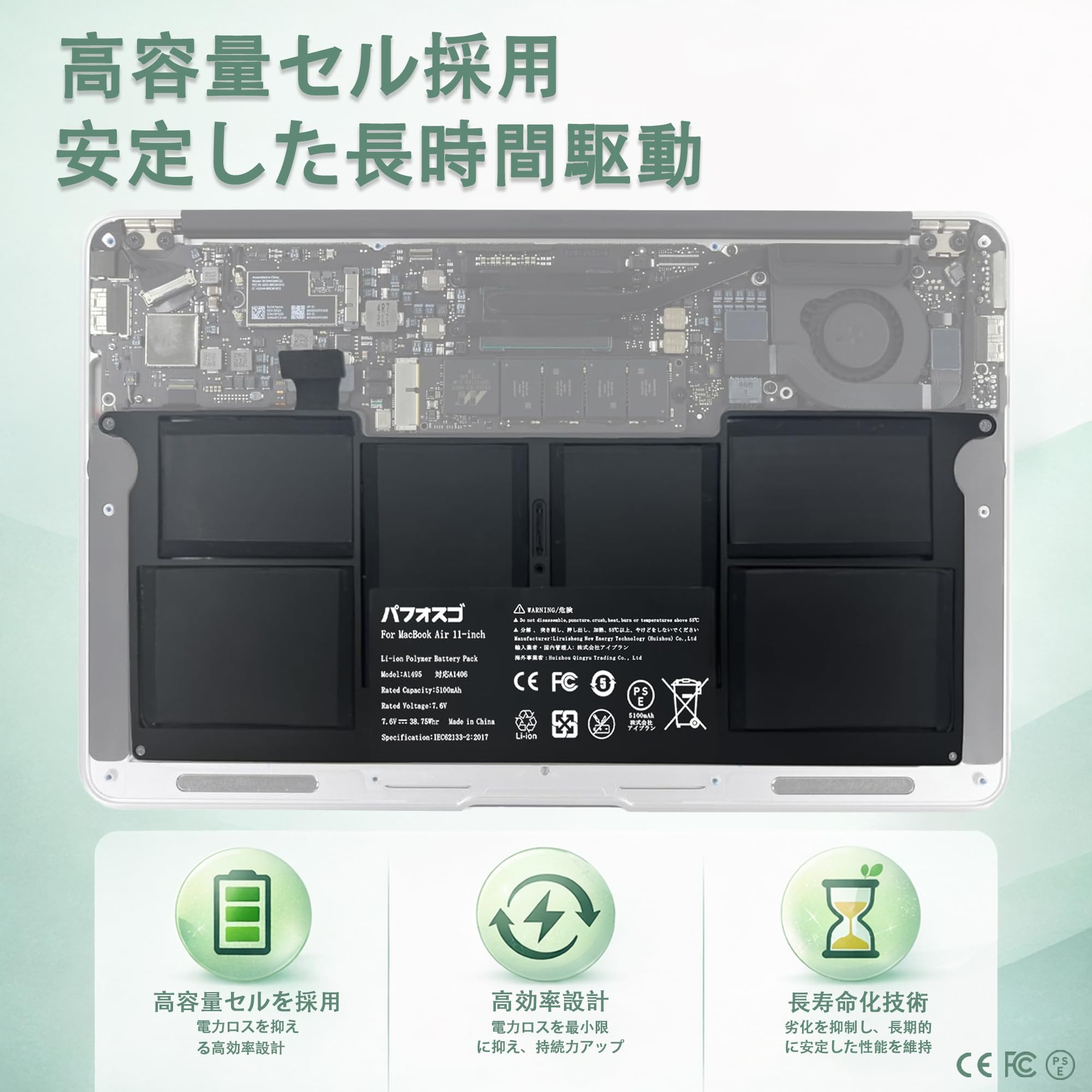Amazon.co.jp: パフォスゴ for MacBook Air 11 インチ バッテリー 交換